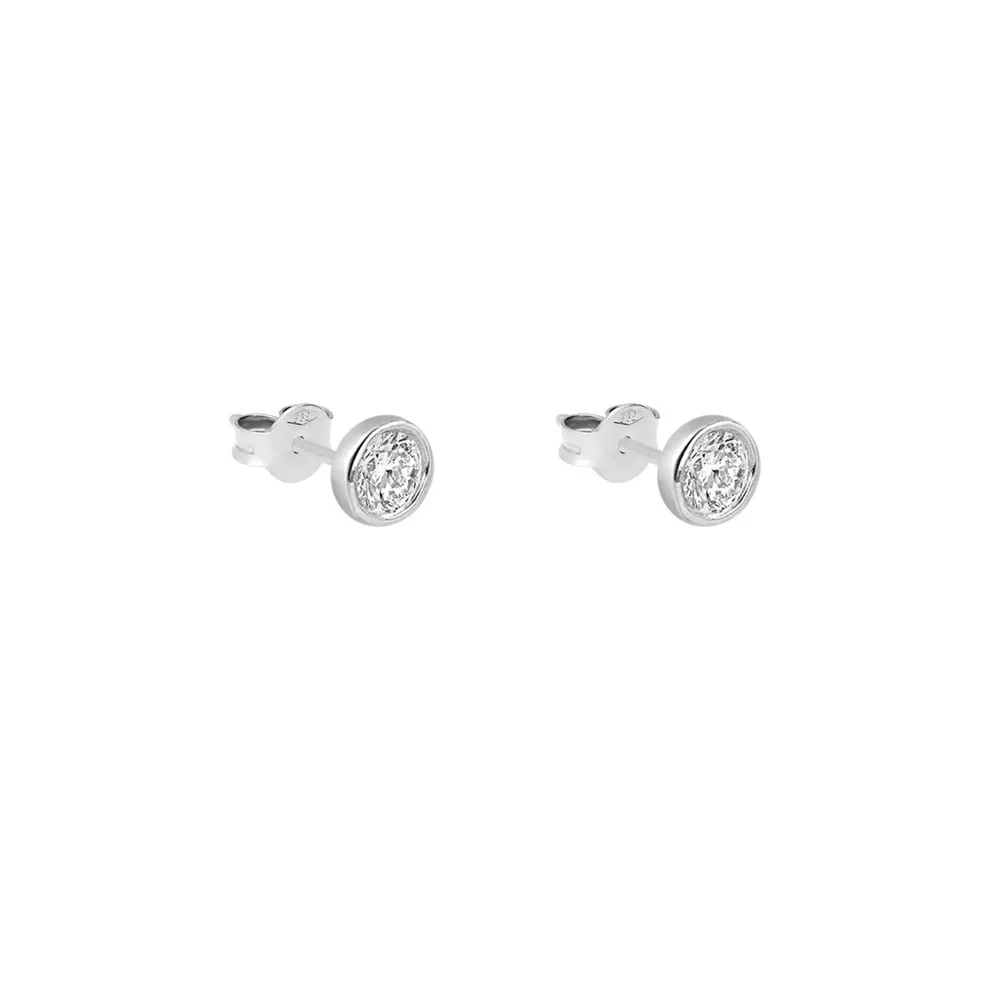 IDYL JEWELRY BIG DIAMOND STUD EARRINGS SET PAIR .20 Carats 14k WHITE GOLD - Picture 2 of 6
